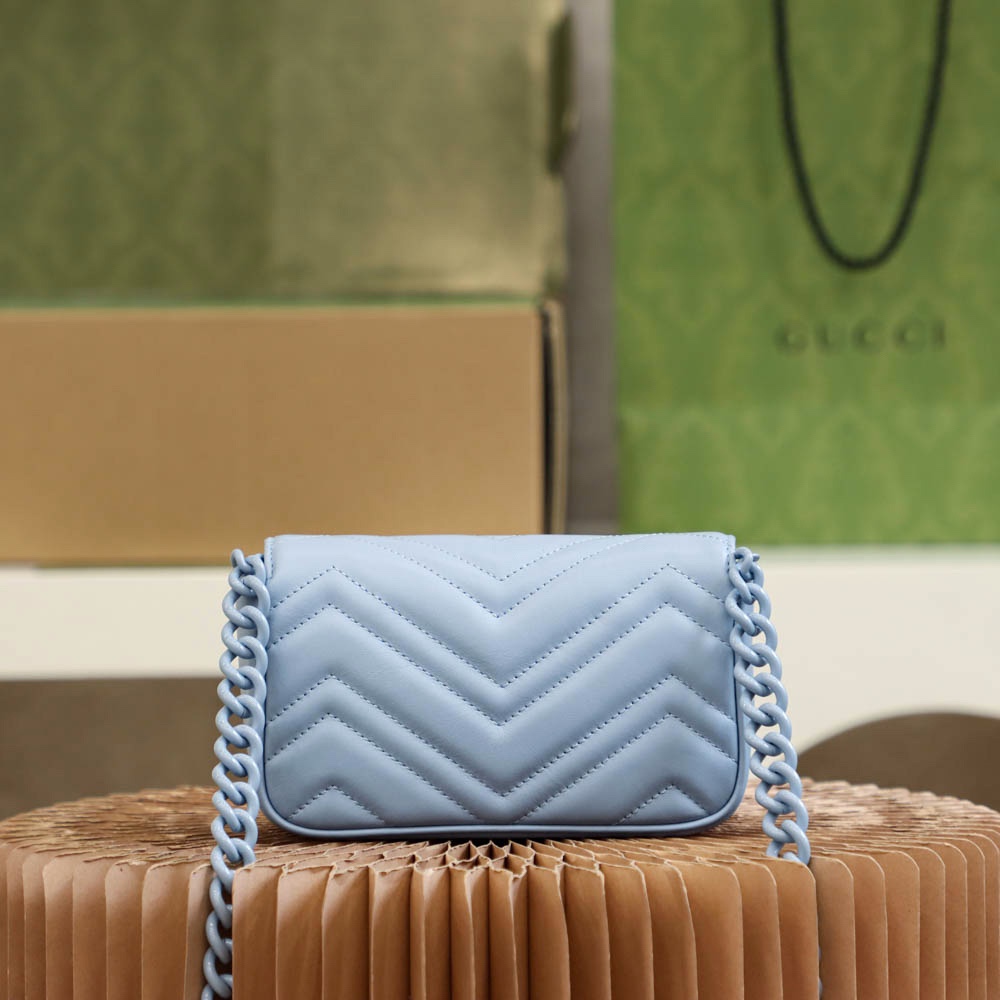 Gucci Mini GG Marmont  - Macarons Blue - Replica Luxury Bags™