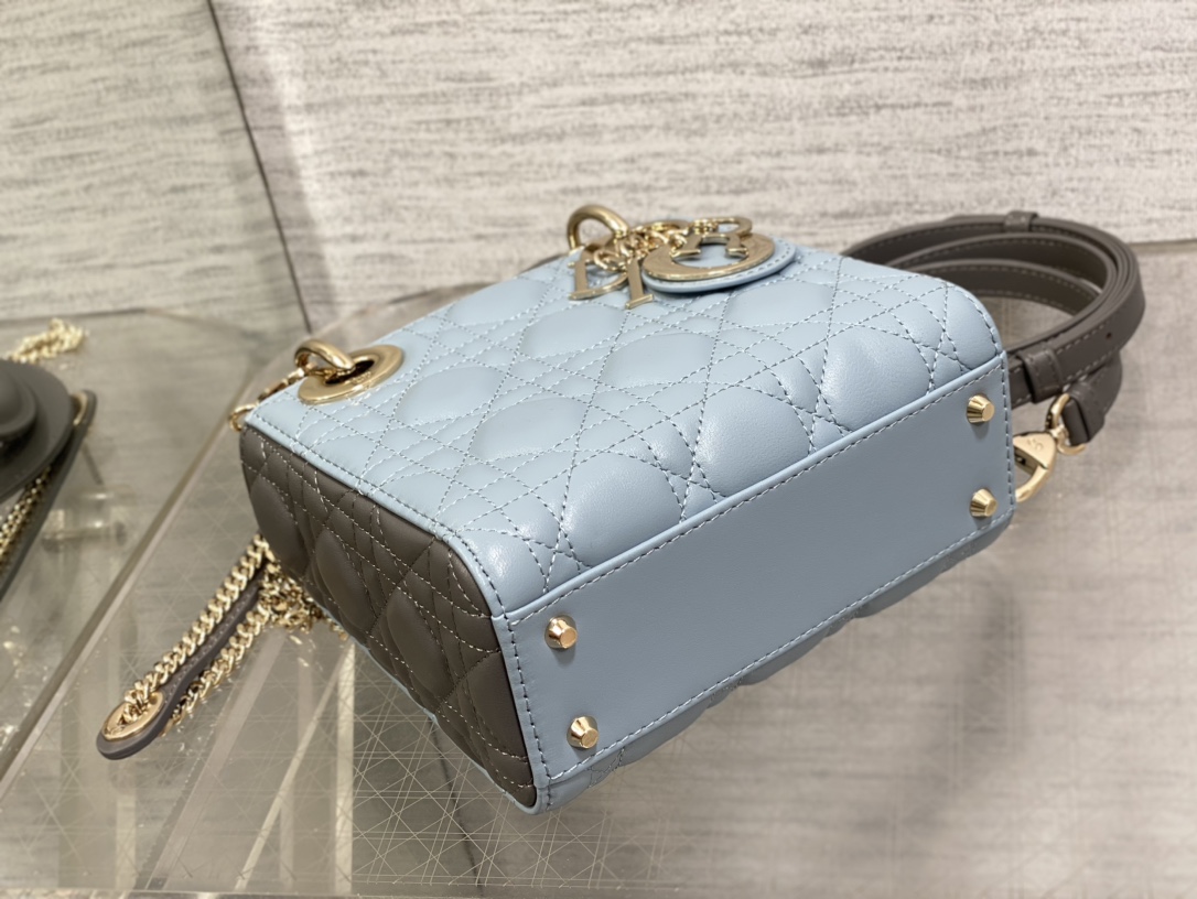 Mini & Small Lady Dior Two Tone  - Grey & Blue - Replica Luxury Bags™