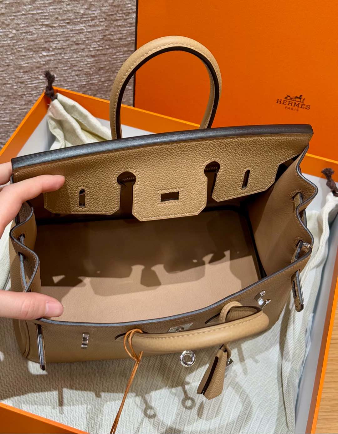 Hermes Togo Birkin  25cm in Brown Silver Hardware - Replica Luxury Bags™