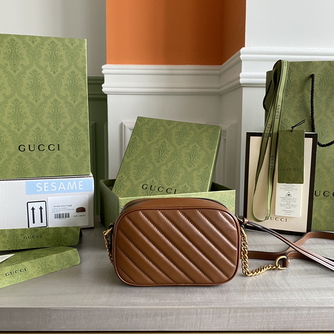 Gucci GG Marmont Mini & Small Shoulder  in Brown | Camera - Replica Luxury Bags™
