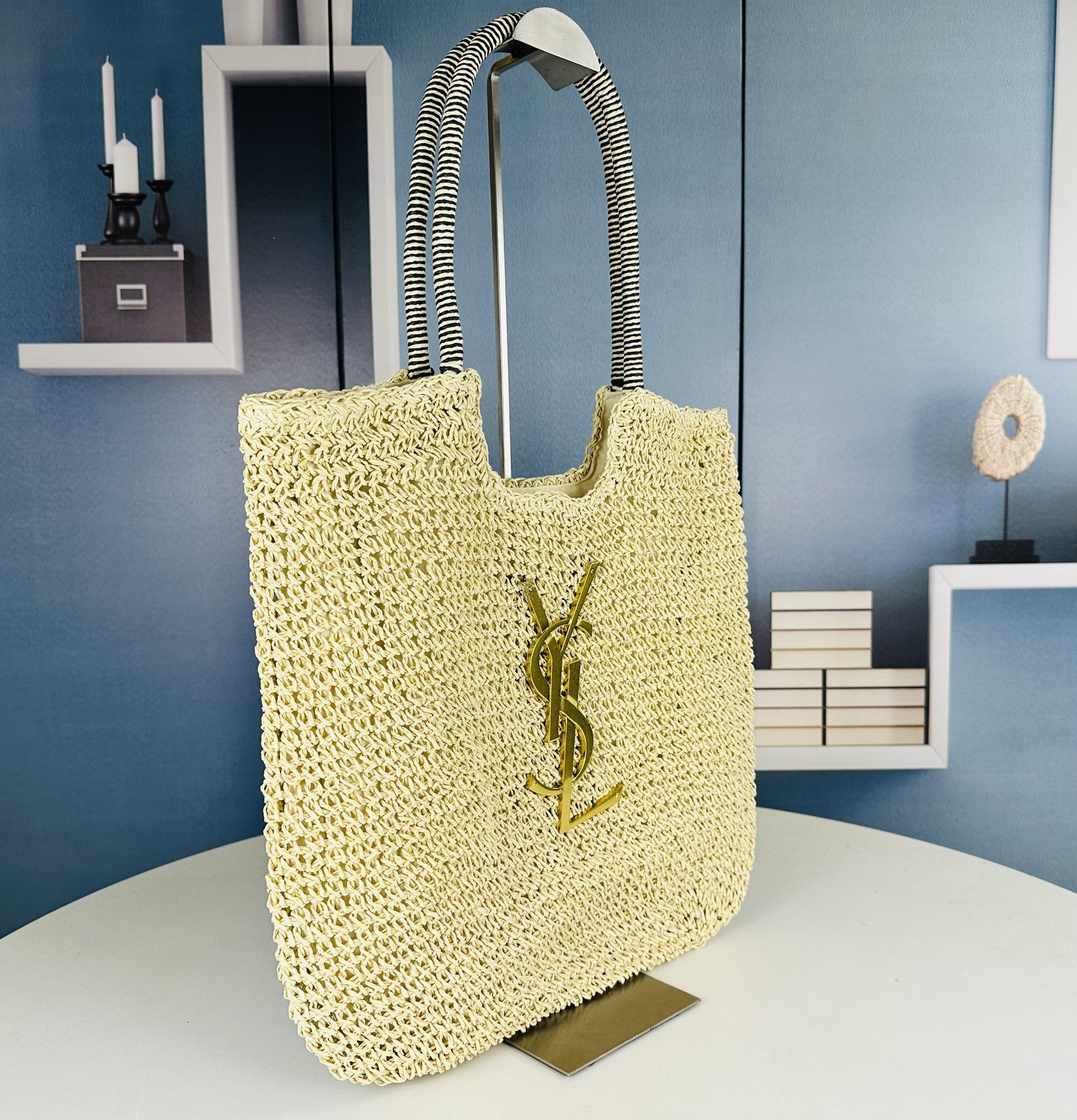 YSL Summer Beach Light Color Raffia Woven - Replica Luxury Bags™