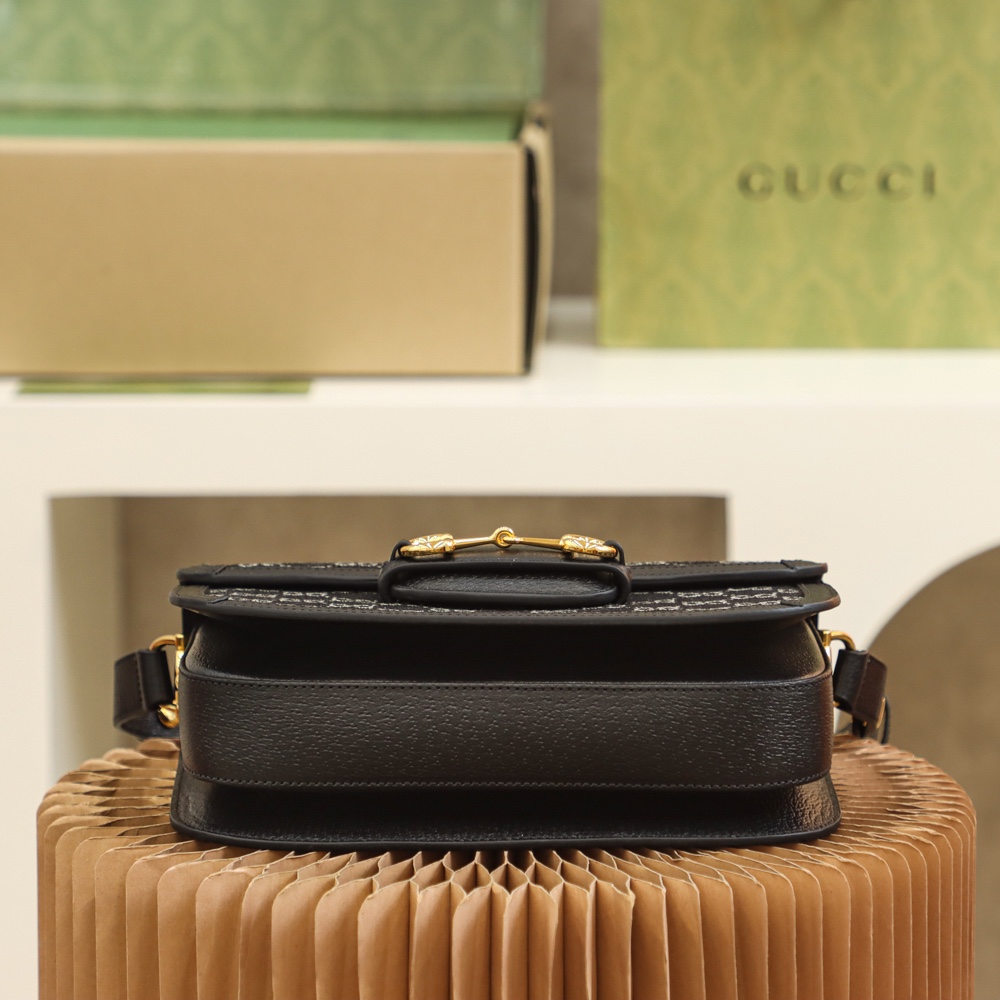Gucci GG Black Denim 1955 Horsebit - Replica Luxury Bags™