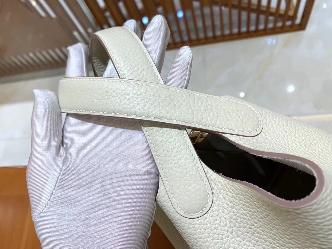 Hermes Picotin lock  18cm in White Gold Hardware - Replica Luxury Bags™