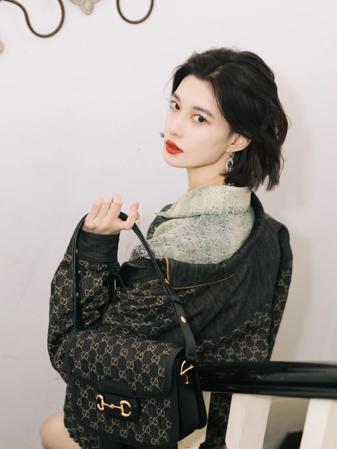 Gucci GG Black Denim 1955 Horsebit - Replica Luxury Bags™