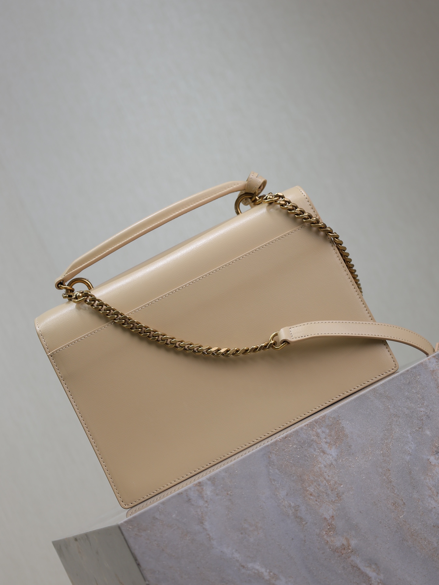 YSL Top Handle Sunset  in Apricot Smooth Leather - Replica Luxury Bags™