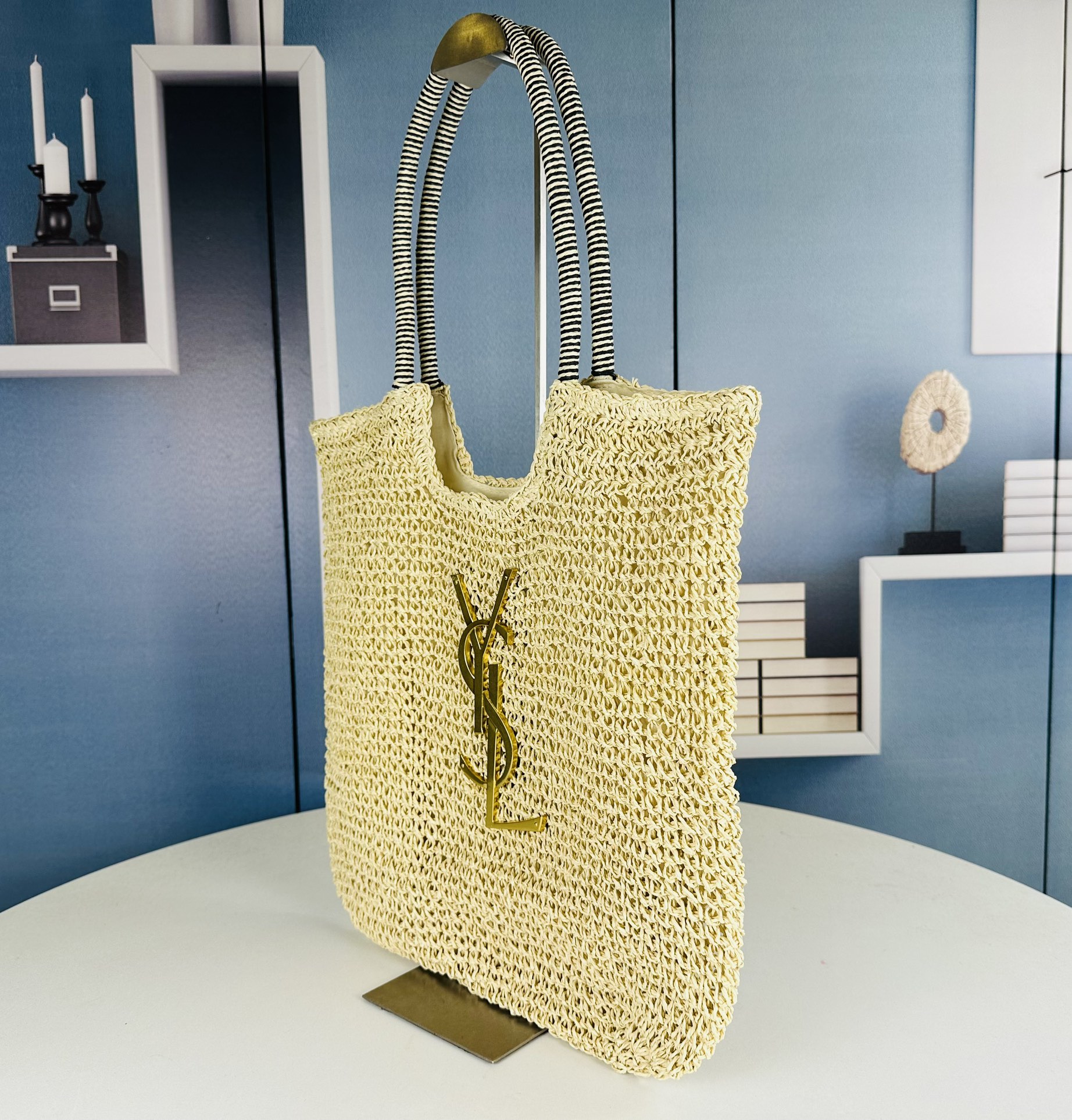 YSL Summer Beach Light Color Raffia Woven - Replica Luxury Bags™