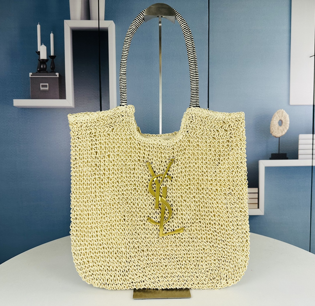 YSL Summer Beach Light Color Raffia Woven - Replica Luxury Bags™