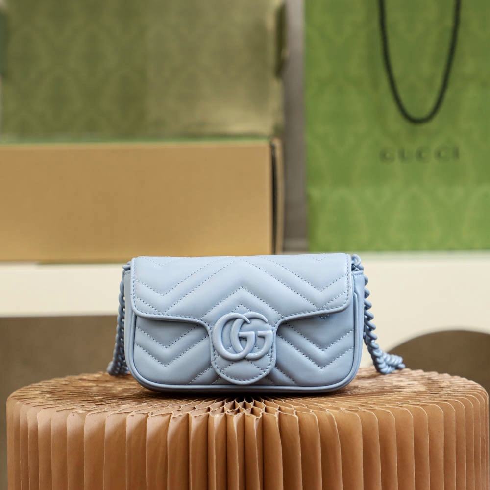 Gucci Mini GG Marmont  - Macarons Blue - Replica Luxury Bags™