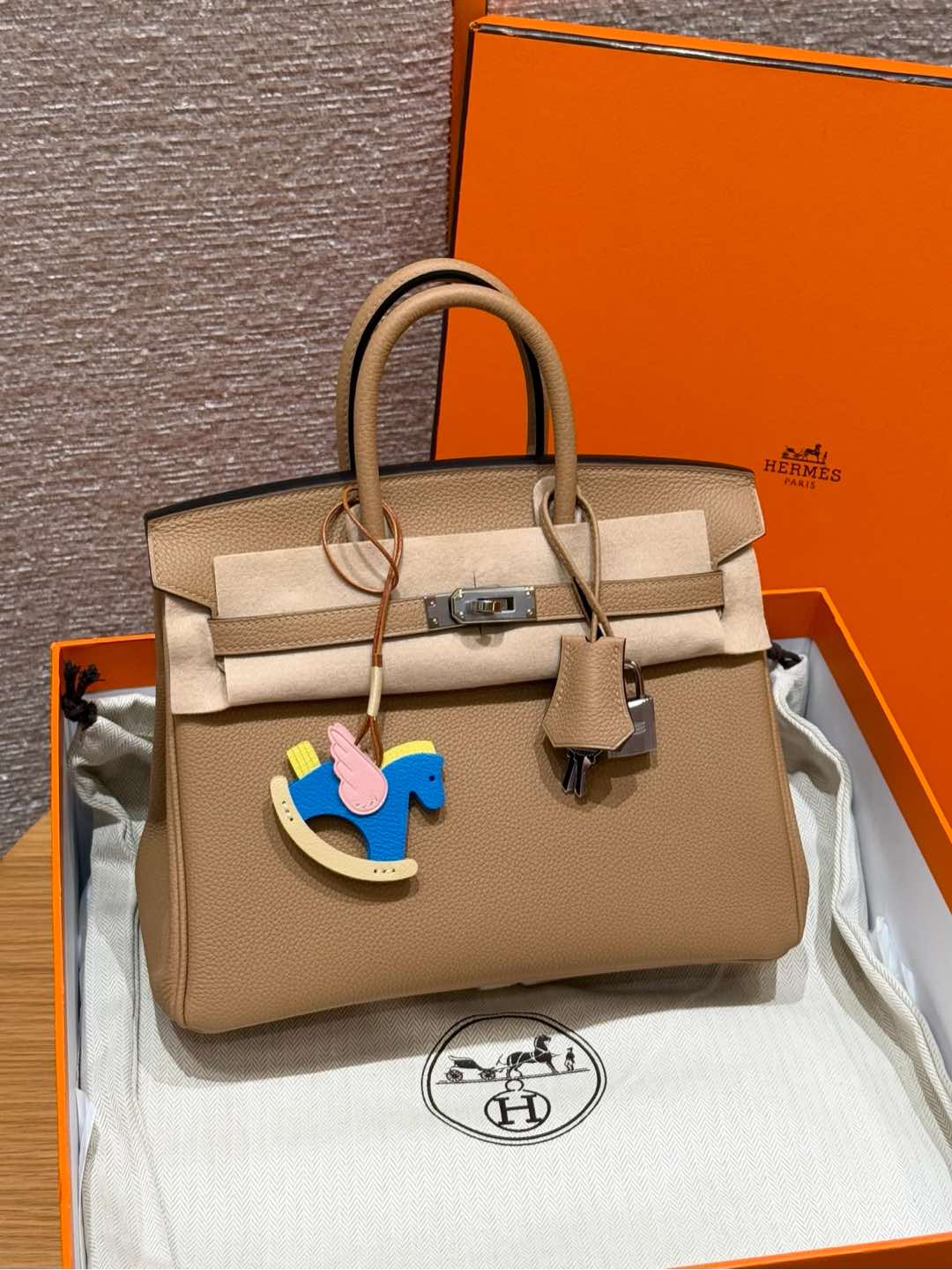 Hermes Togo Birkin  25cm in Brown Silver Hardware - Replica Luxury Bags™