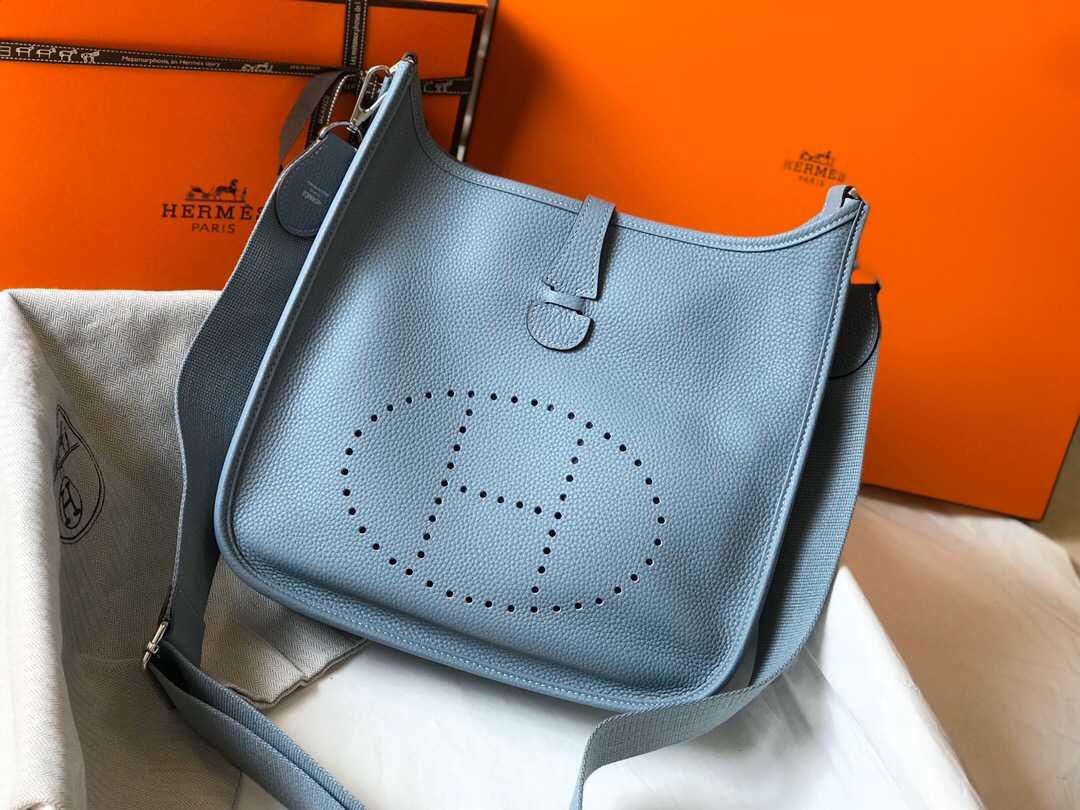 Hermes PM Evelyne  in Fog Blue - Small - Replica Luxury Bags™