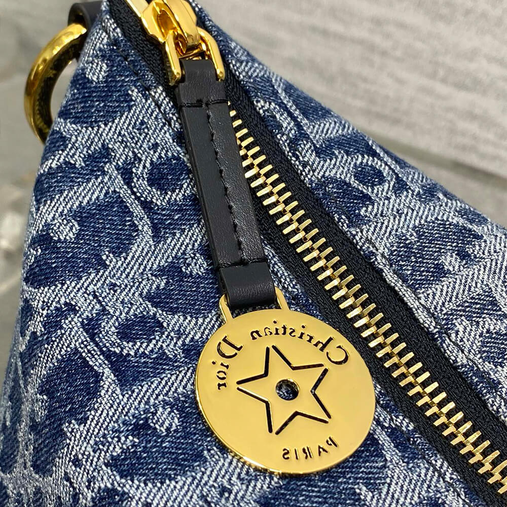 Dior Star Denim Hobo Bag with Chain - Replica Luxury Bags™
