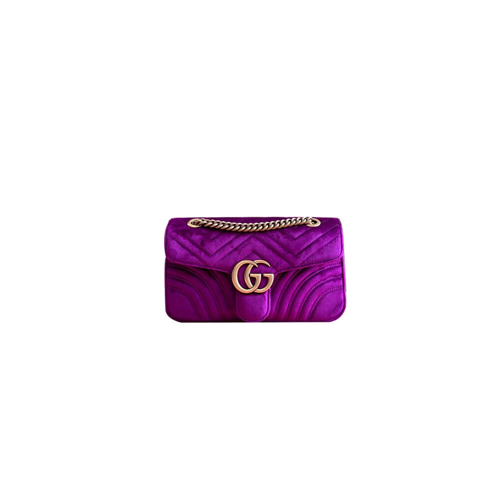 Gucci GG Velvet Small Marmont Shoulder Bag - Replica Luxury Bags™