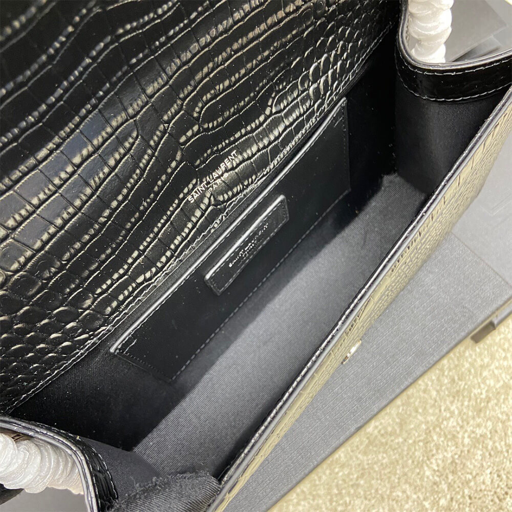 YSL Kate Medium Tassel Bag in Crocodile-Embossed Leather - Replica Luxury Bags™