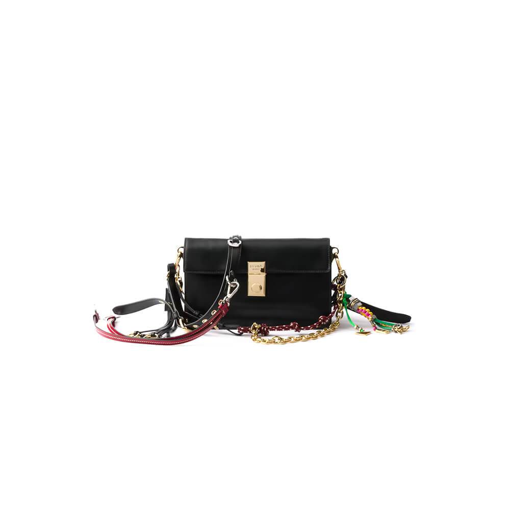Prada Soft Sound small leather shoulder bag with charms - Replica Luxury Bags™