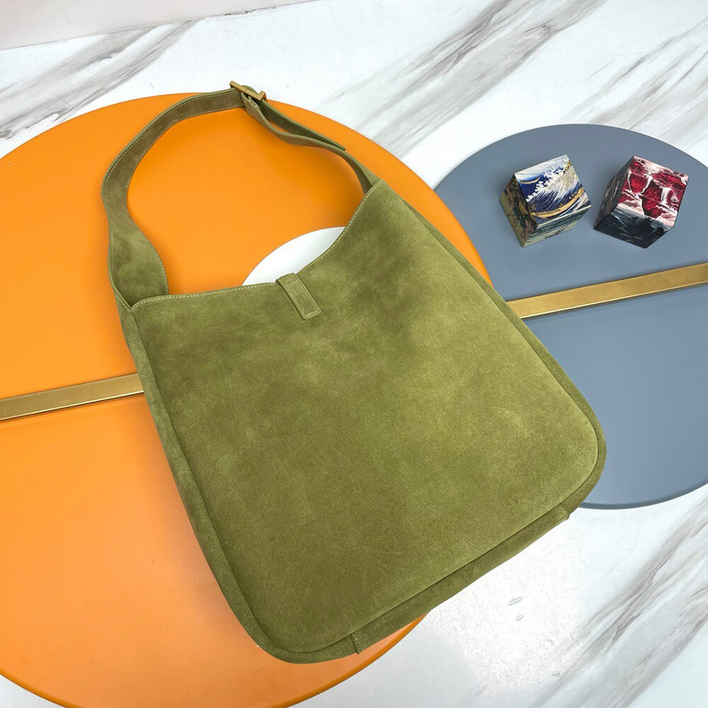 YSL LE 5 À 7 Supple Suede Large Shoulder Bag in Green - Replica Luxury Bags™