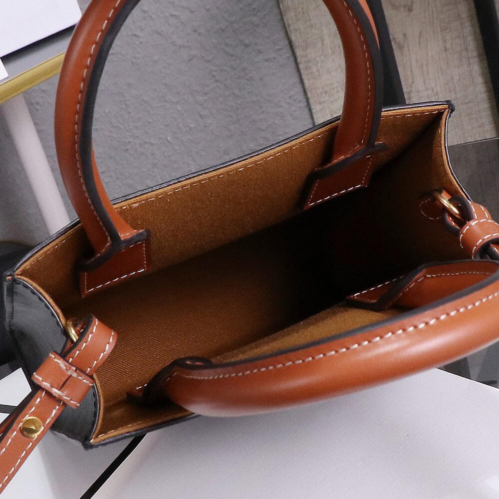 Celine Mini Vertical Cabas Bag in Triomphe Canvas with Celine Print - Replica Luxury Bags™