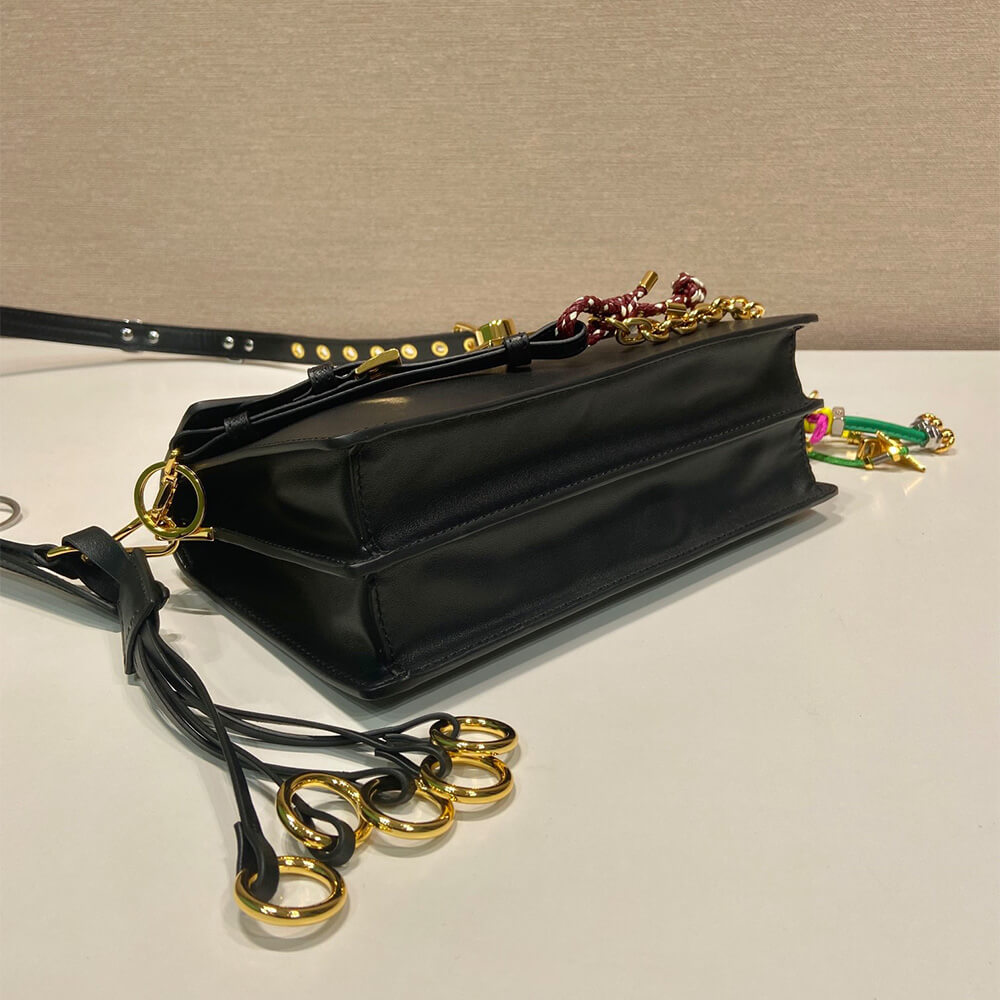 Prada Soft Sound small leather shoulder bag with charms - Replica Luxury Bags™