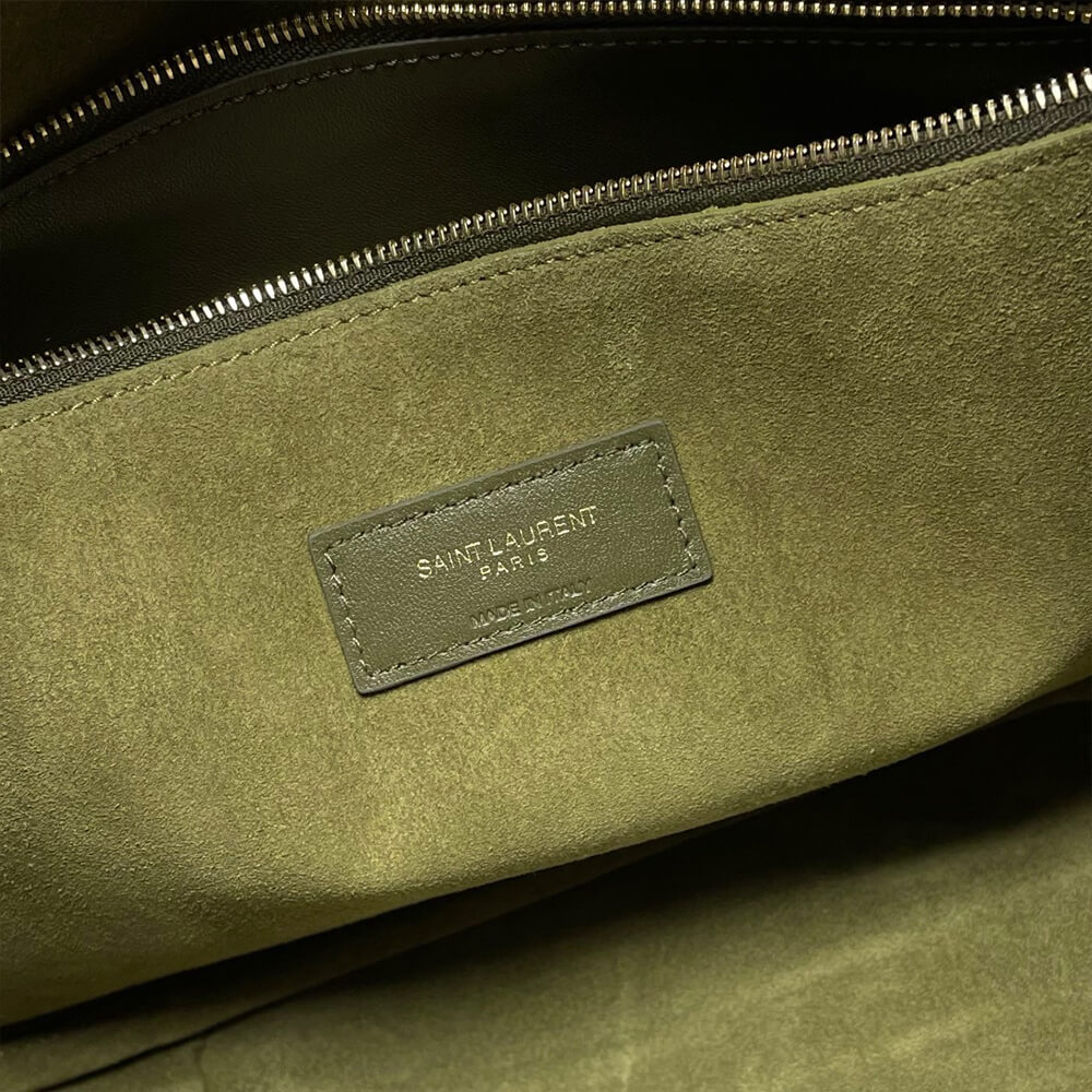 YSL LE 5 À 7 Supple Suede Large Shoulder Bag in Green - Replica Luxury Bags™