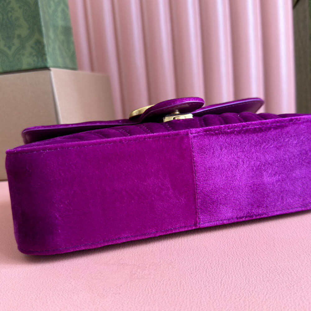 Gucci GG Velvet Small Marmont Shoulder Bag - Replica Luxury Bags™