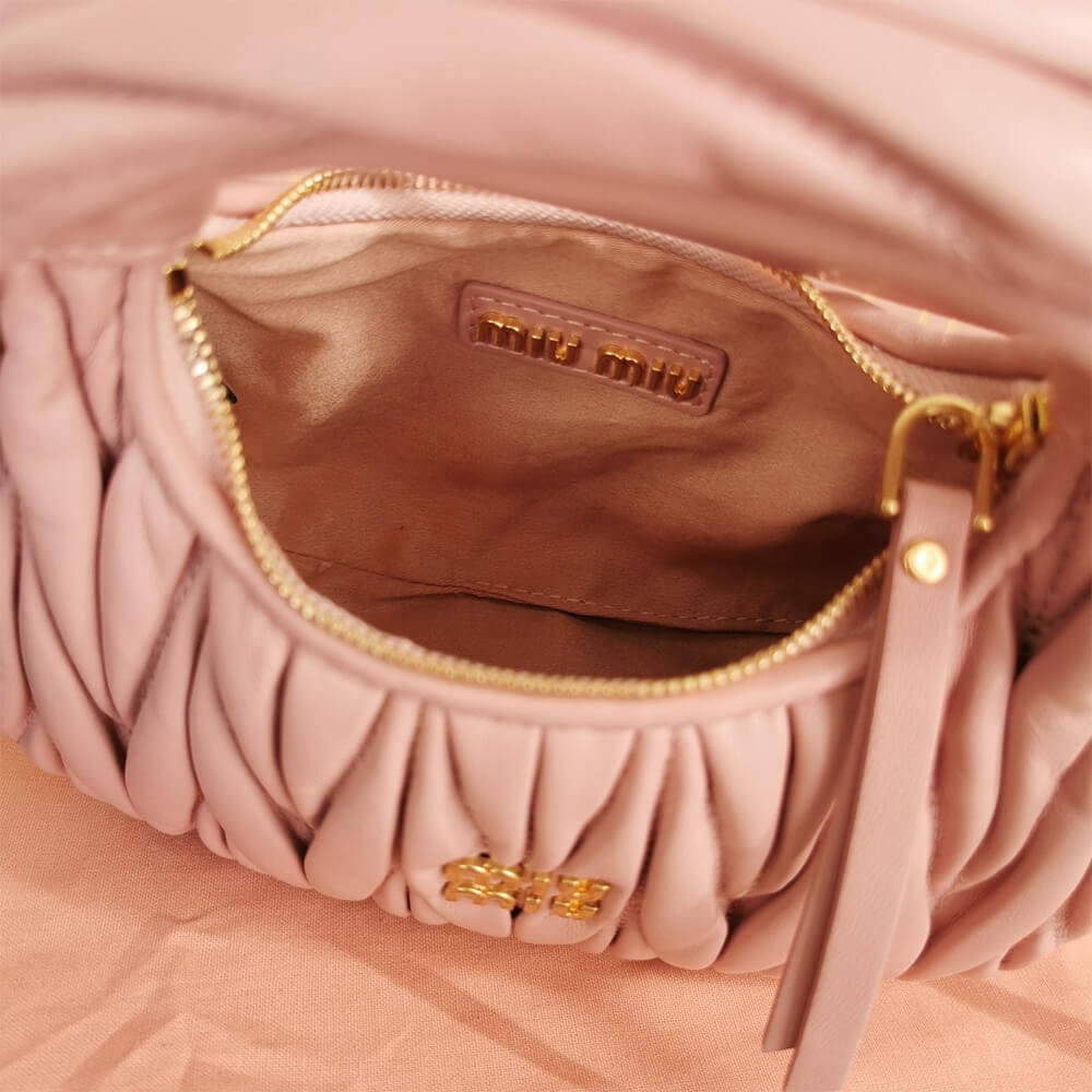 Miumiu Mini Wander Matelasse Nappa Leather Hobo Bag - Replica Luxury Bags™