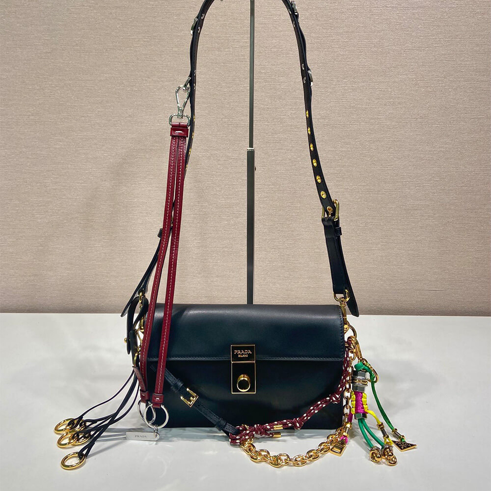 Prada Soft Sound small leather shoulder bag with charms - Replica Luxury Bags™