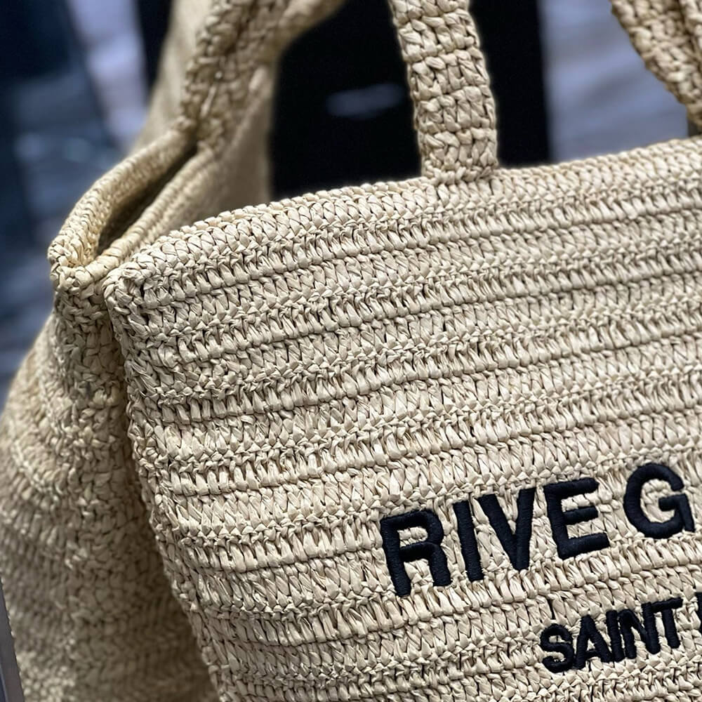 YSL Rive Gauche Tote In Raffia Straw Bag - Replica Luxury Bags™