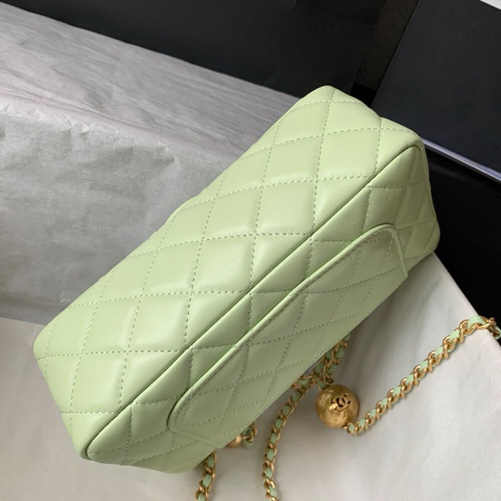 Chanel Pearl Crush Mini Rectangular Flap Bag in Light Green - Replica Luxury Bags™