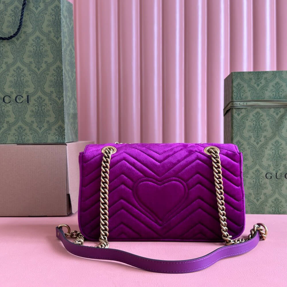 Gucci GG Velvet Small Marmont Shoulder Bag - Replica Luxury Bags™