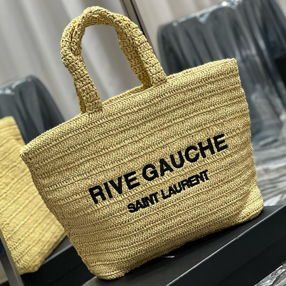 YSL Rive Gauche Tote In Raffia Straw Bag - Replica Luxury Bags™