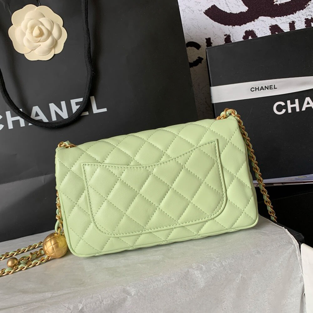 Chanel Pearl Crush Mini Rectangular Flap Bag in Light Green - Replica Luxury Bags™