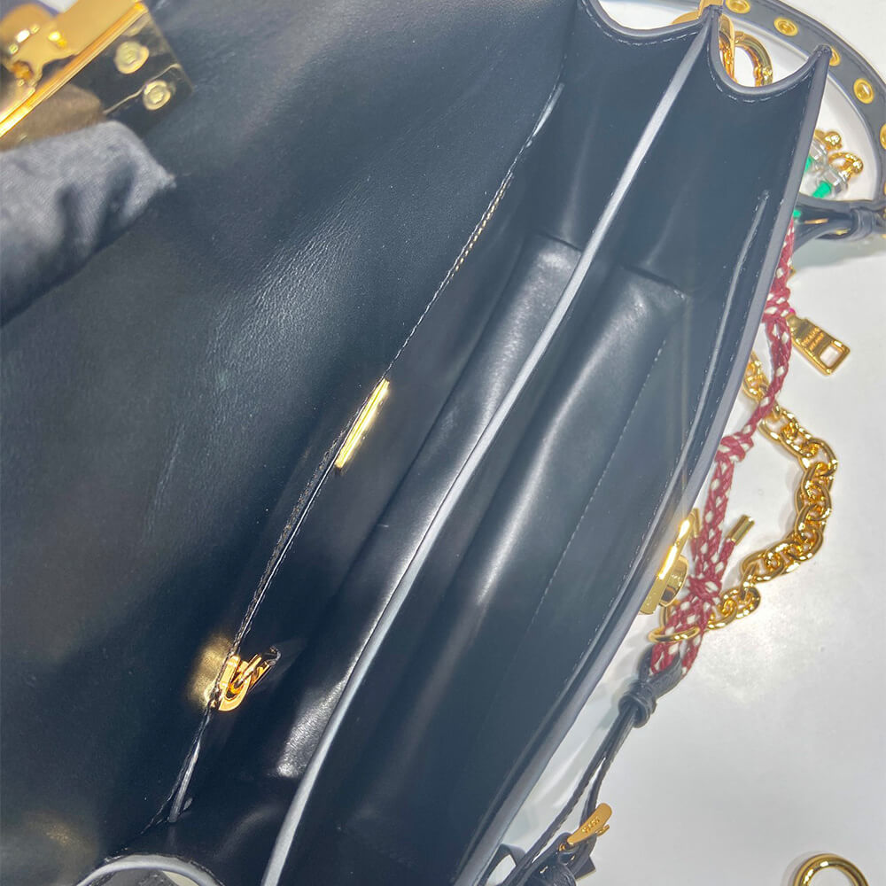 Prada Soft Sound small leather shoulder bag with charms - Replica Luxury Bags™