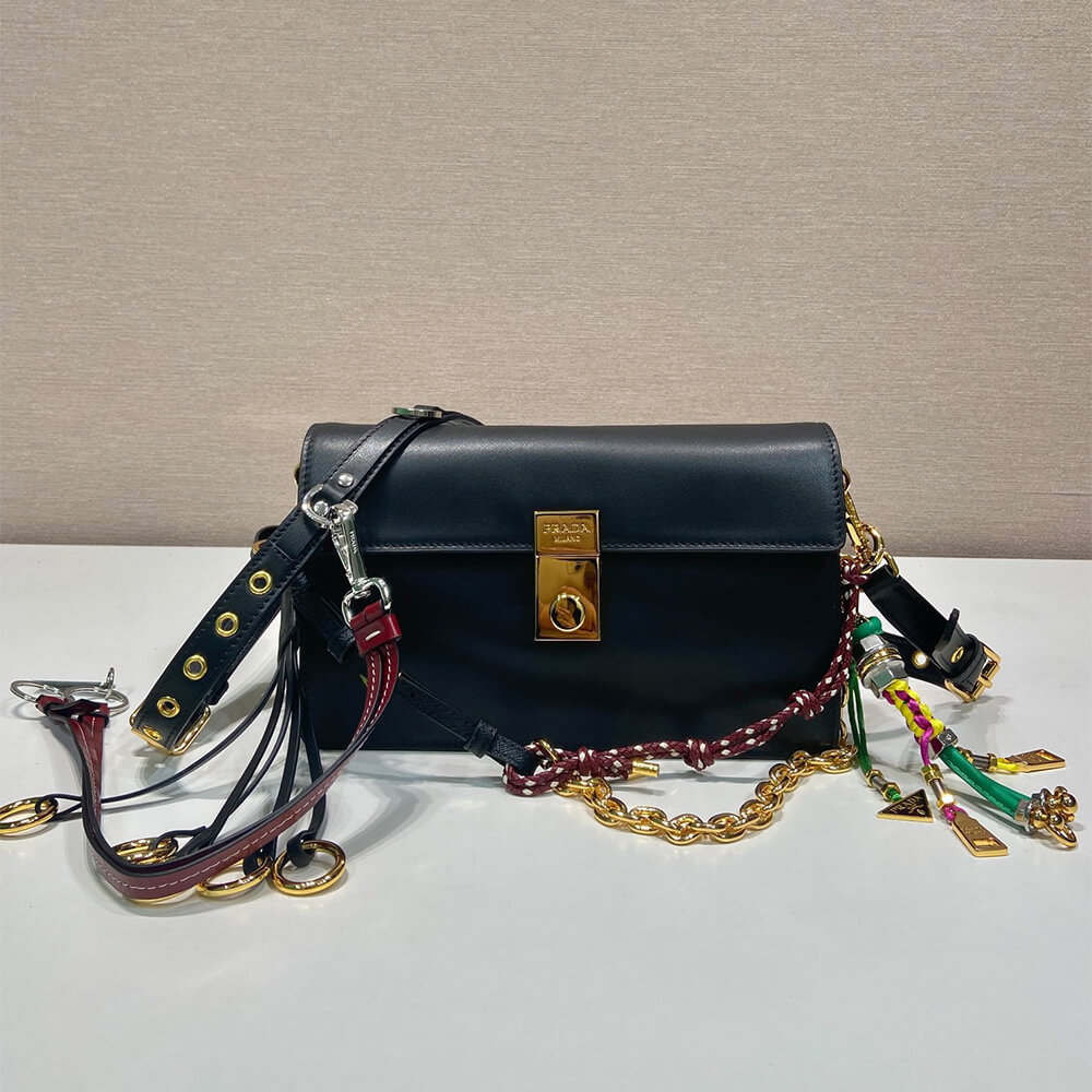 Prada Soft Sound small leather shoulder bag with charms - Replica Luxury Bags™