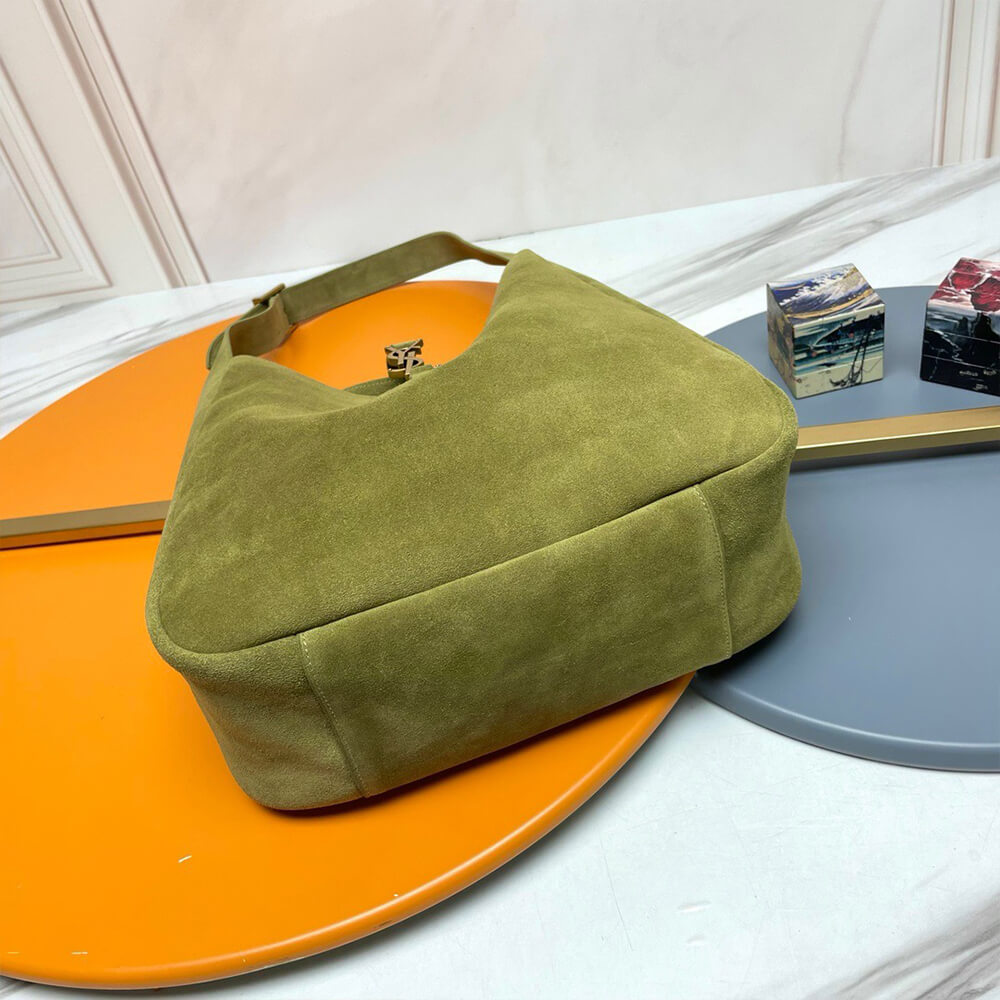 YSL LE 5 À 7 Supple Suede Large Shoulder Bag in Green - Replica Luxury Bags™