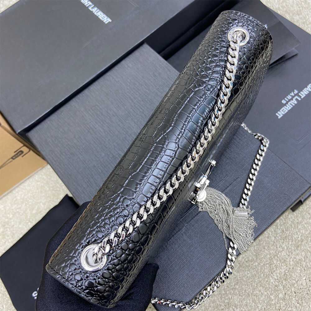 YSL Kate Medium Tassel Bag in Crocodile-Embossed Leather - Replica Luxury Bags™