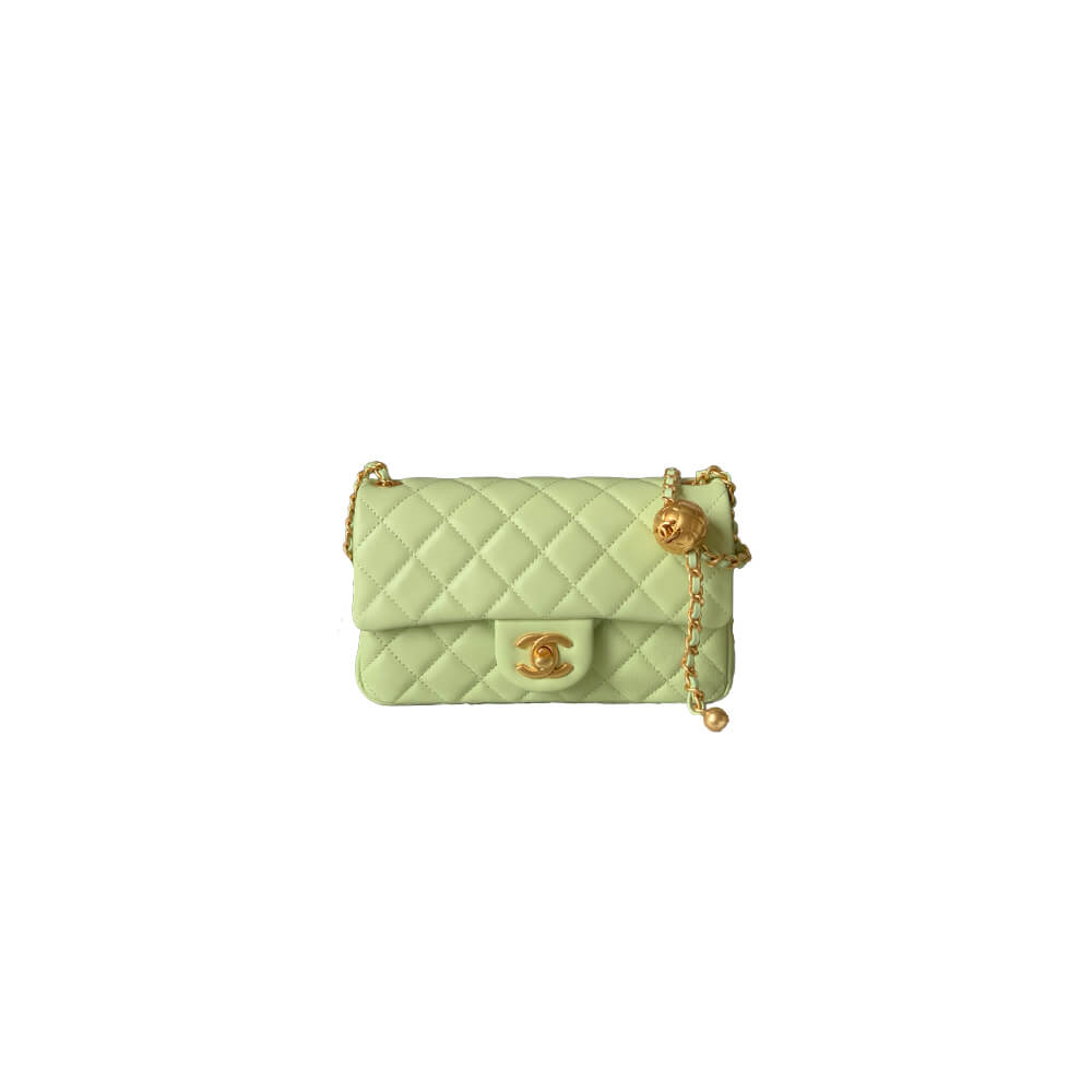 Chanel Pearl Crush Mini Rectangular Flap Bag in Light Green - Replica Luxury Bags™