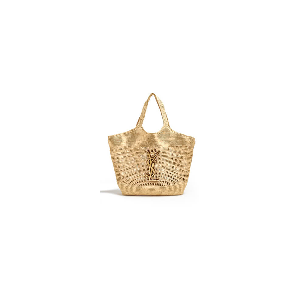 YSL Icare Shopping Bag In Raffia - Replica Luxury Bags™