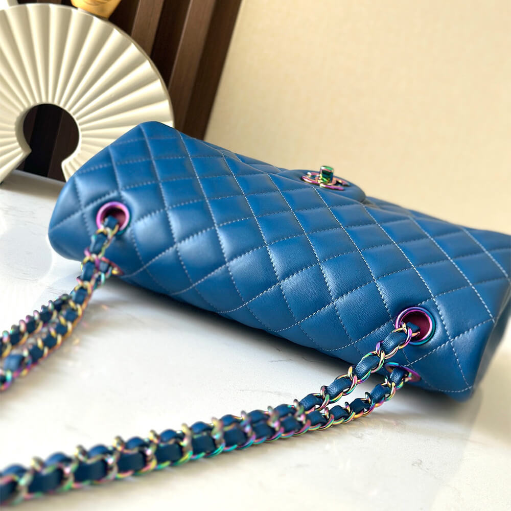 Chanel Classic Flap Handbag in Blue & Purple Color - Replica Luxury Bags™