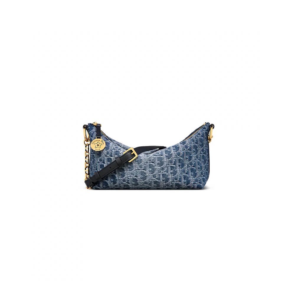 Dior Star Denim Hobo Bag with Chain - Replica Luxury Bags™