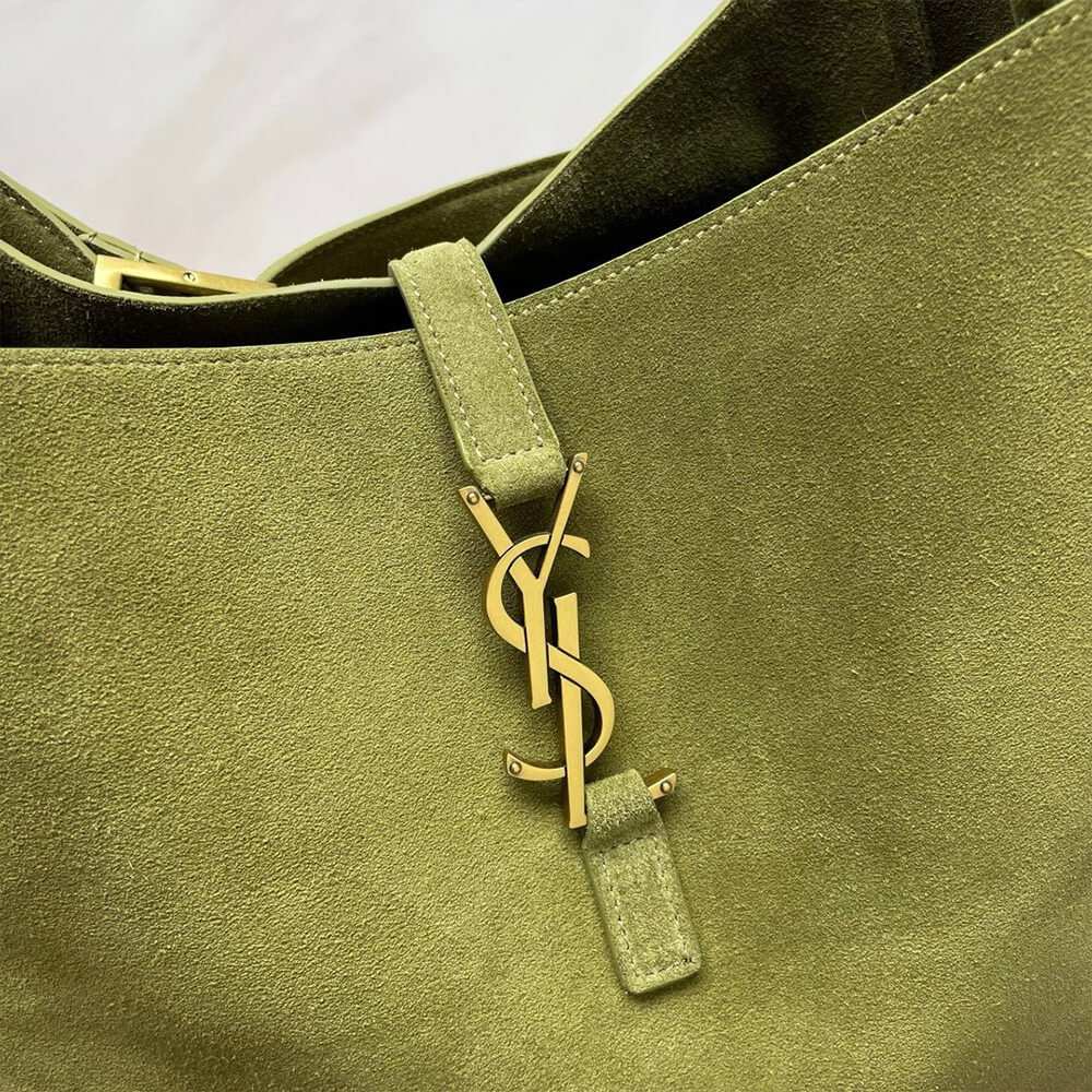 YSL LE 5 À 7 Supple Suede Large Shoulder Bag in Green - Replica Luxury Bags™