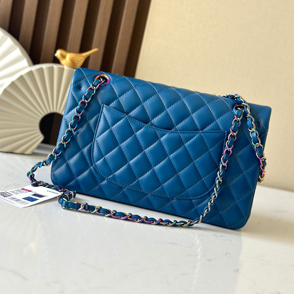 Chanel Classic Flap Handbag in Blue & Purple Color - Replica Luxury Bags™