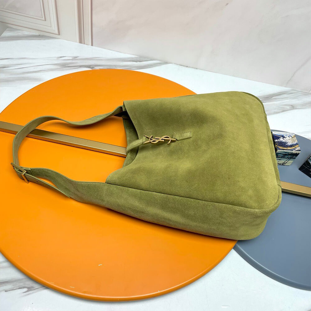 YSL LE 5 À 7 Supple Suede Large Shoulder Bag in Green - Replica Luxury Bags™