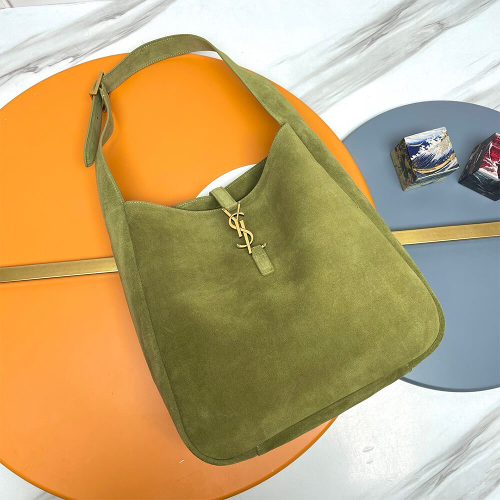 YSL LE 5 À 7 Supple Suede Large Shoulder Bag in Green - Replica Luxury Bags™