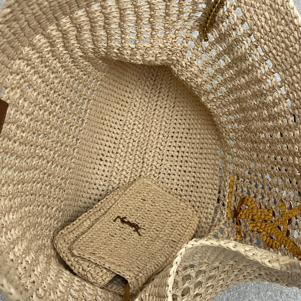 YSL Icare Shopping Bag In Raffia - Replica Luxury Bags™