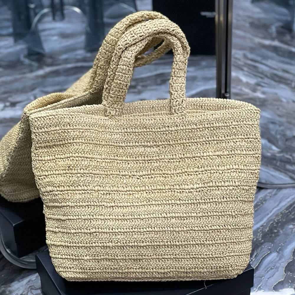 YSL Rive Gauche Tote In Raffia Straw Bag - Replica Luxury Bags™