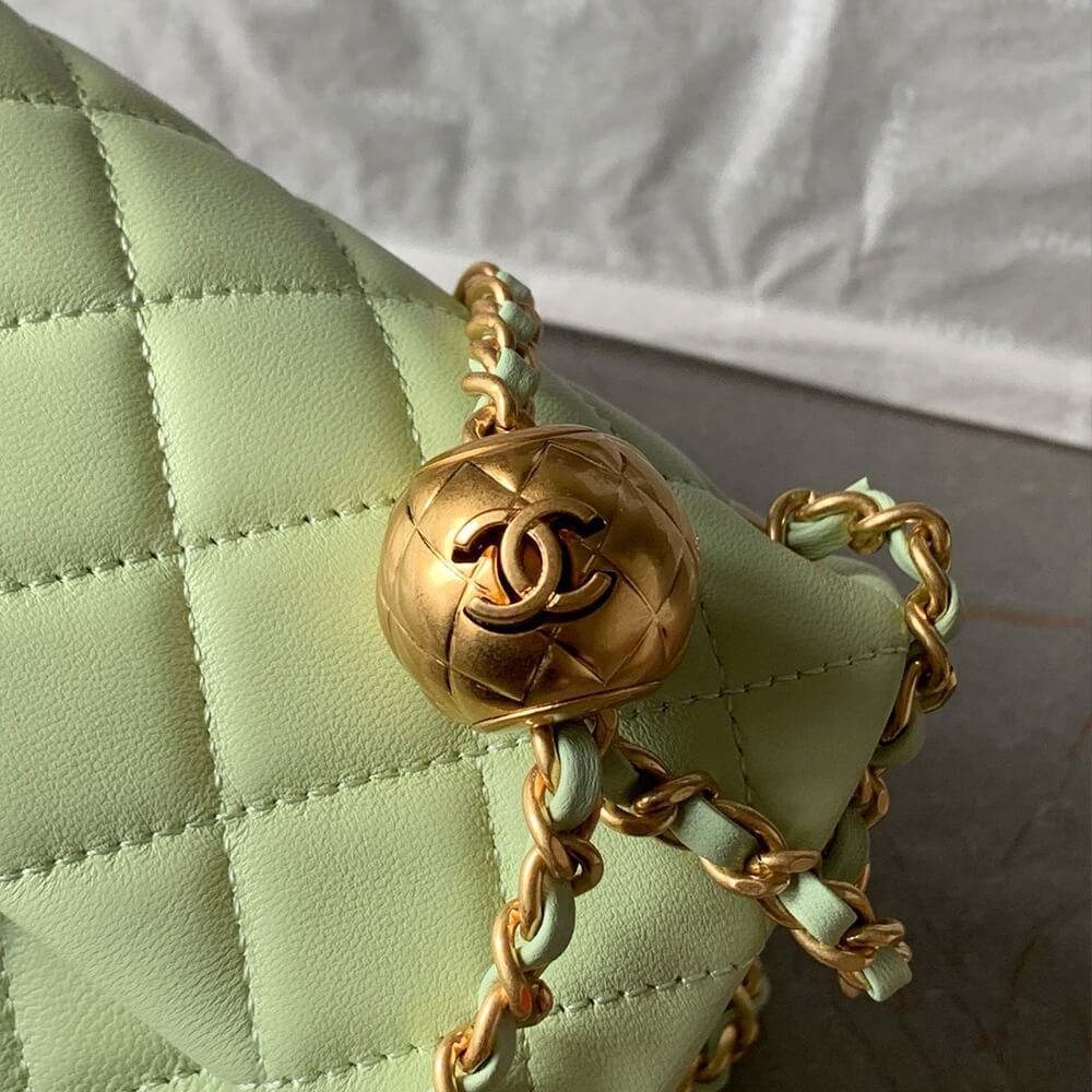 Chanel Pearl Crush Mini Rectangular Flap Bag in Light Green - Replica Luxury Bags™