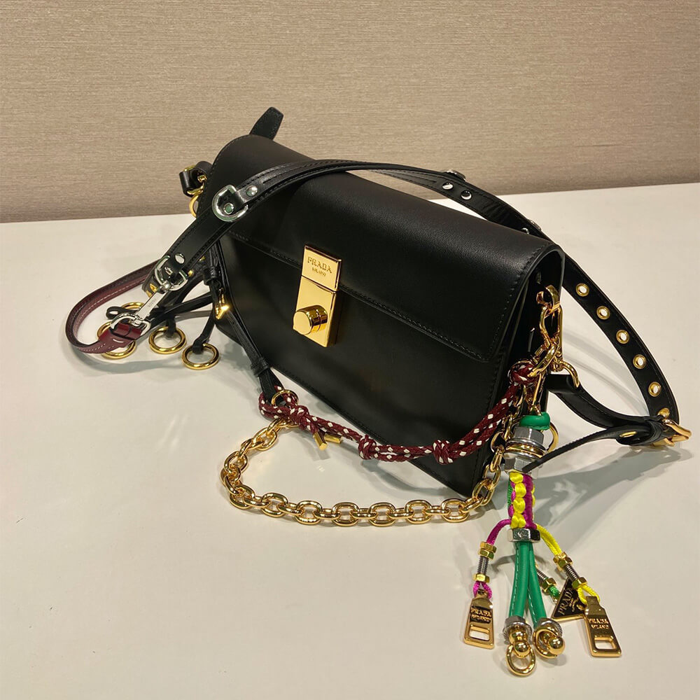 Prada Soft Sound small leather shoulder bag with charms - Replica Luxury Bags™