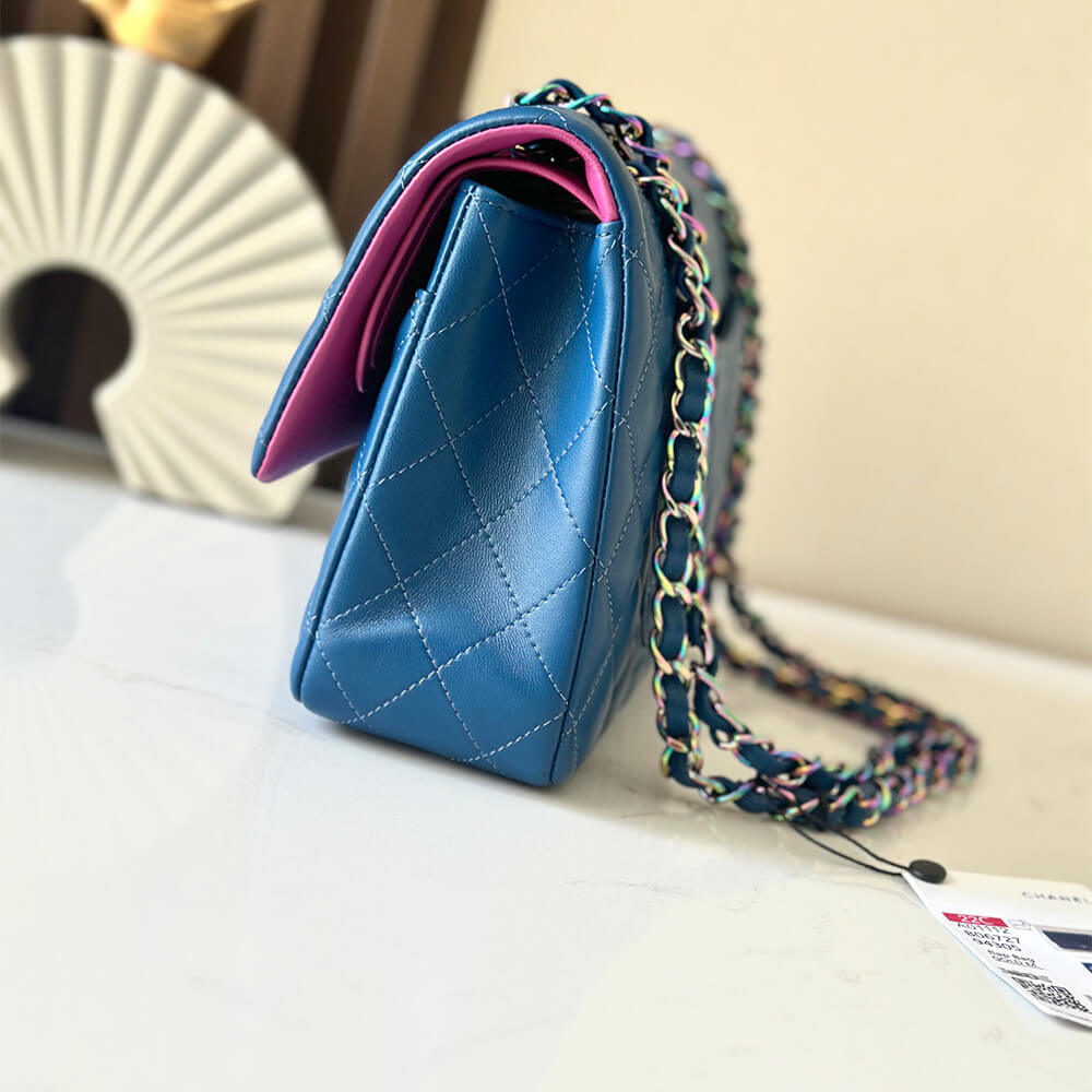 Chanel Classic Flap Handbag in Blue & Purple Color - Replica Luxury Bags™