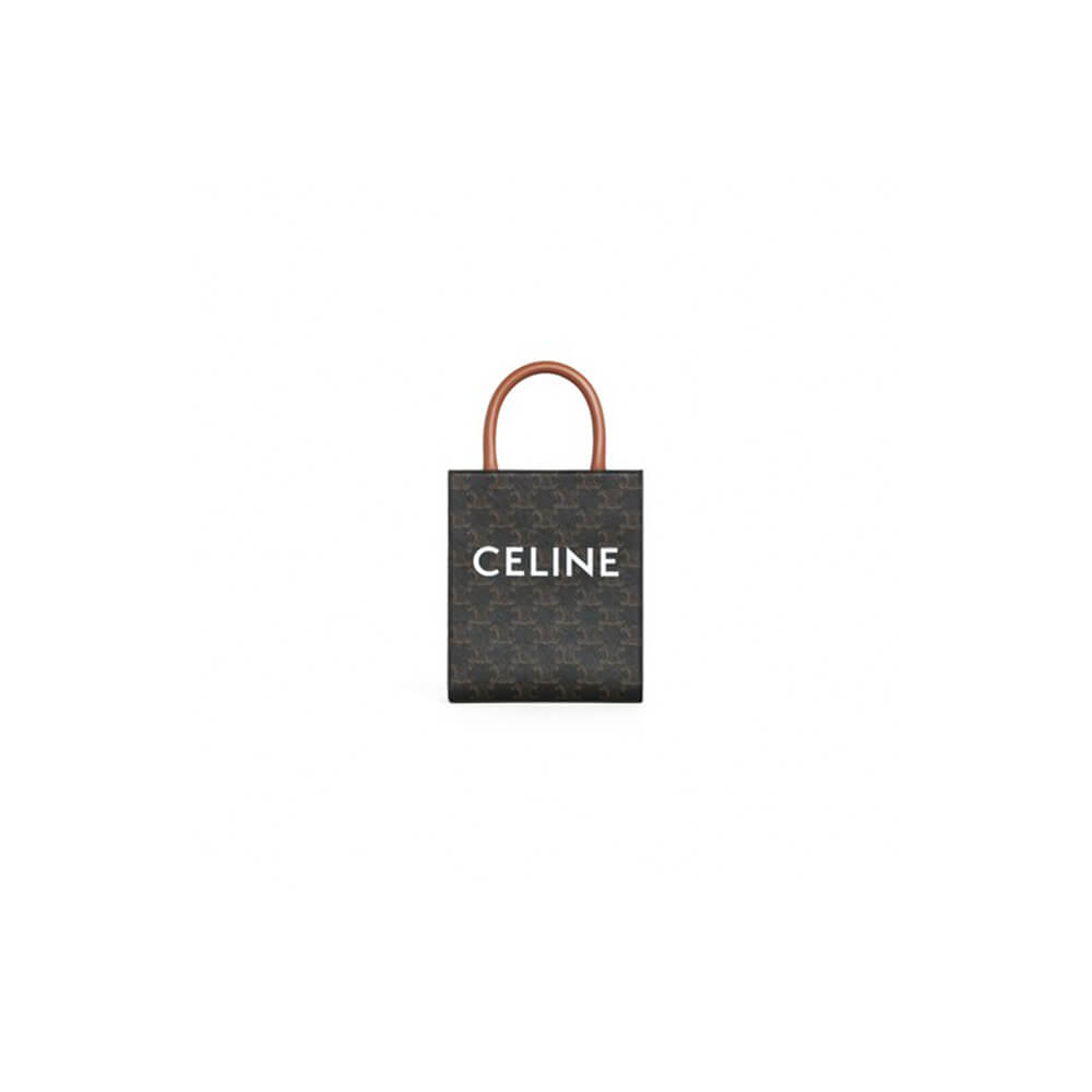 Celine Mini Vertical Cabas Bag in Triomphe Canvas with Celine Print - Replica Luxury Bags™