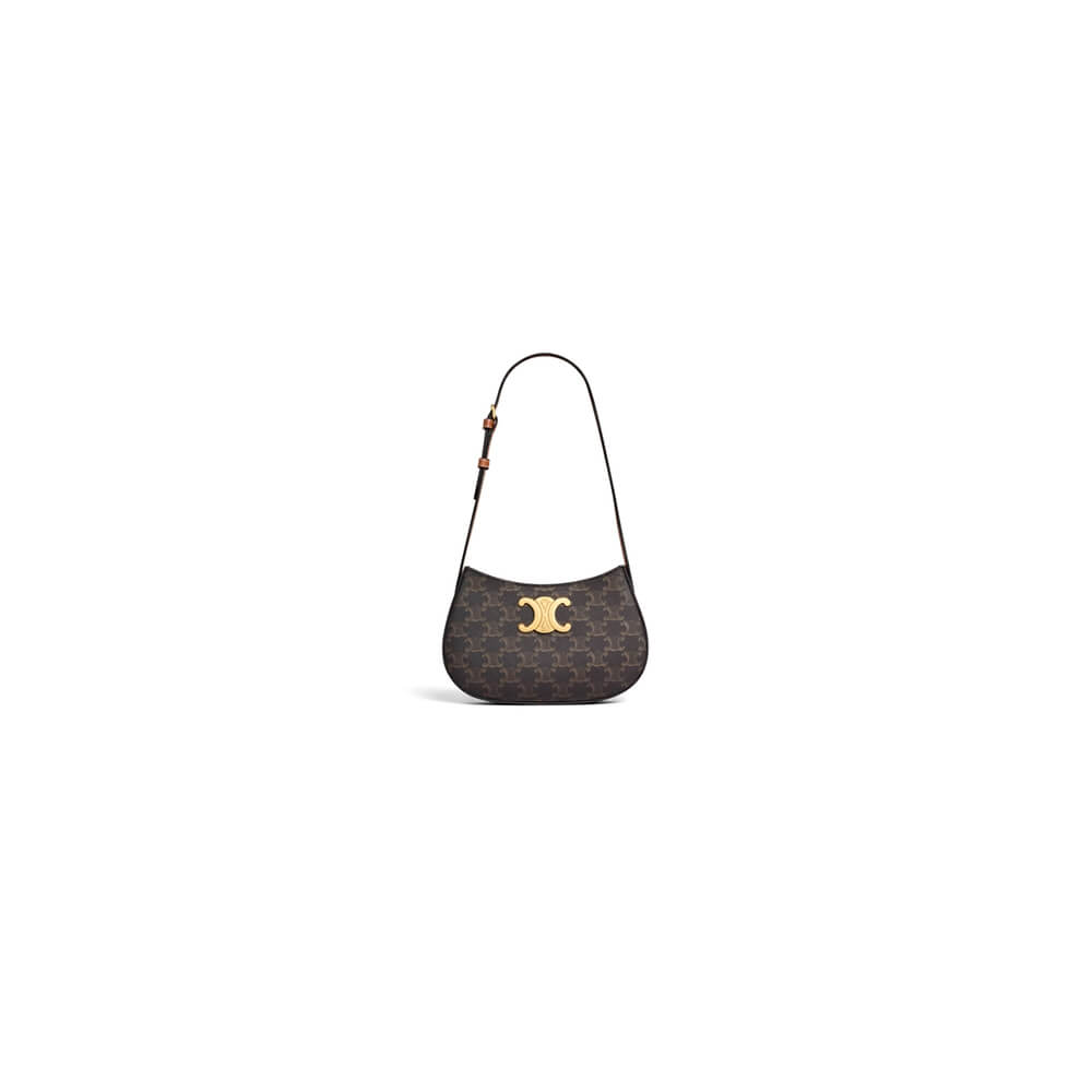 Celine Medium Tilly Bag in Triomphe Canvas and Calfskin - Replica Luxury Bags™