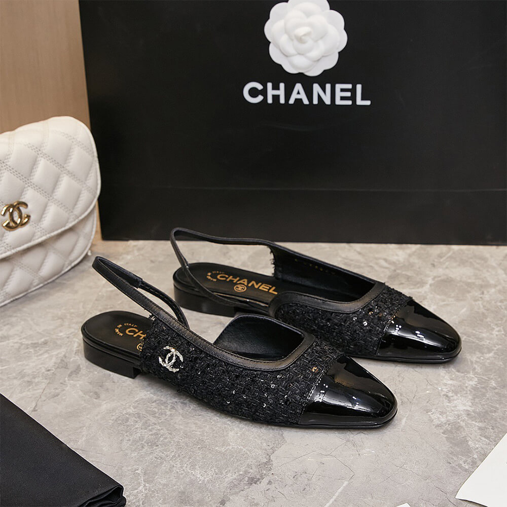 Chanel Diamond Buckle Slingbacks Shoes - Replica Luxury Bags™